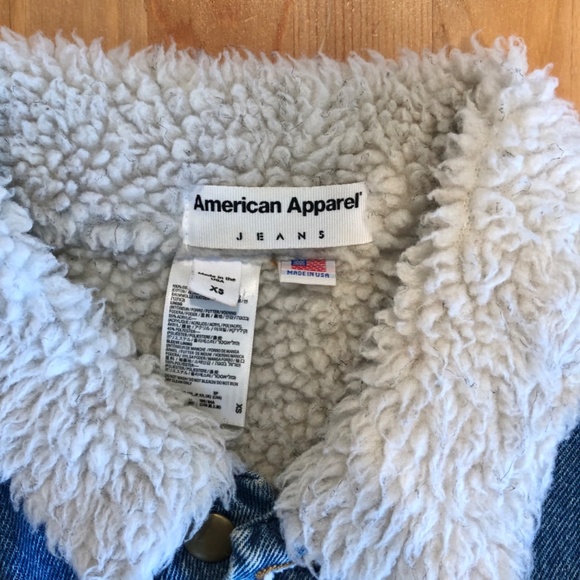 American Apparel Sherpa Denim Jacket Size XS - Picture 3 of 5